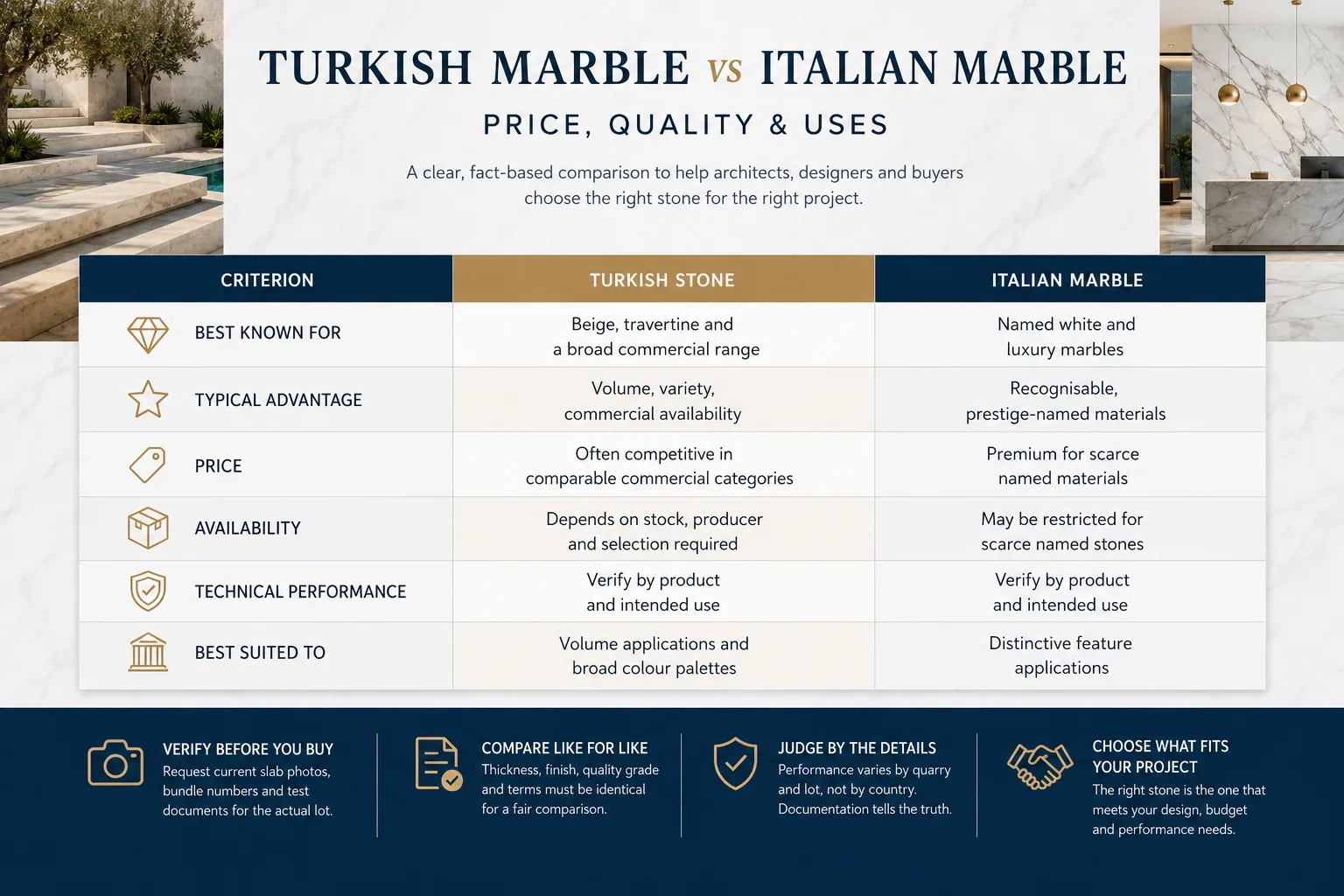 Turkish Marble vs Italian Marble: Price, Quality & Uses