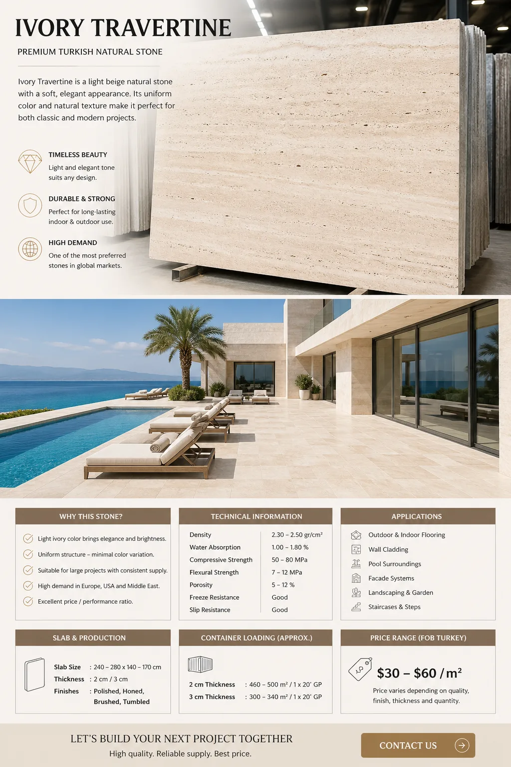 Ivory Travertine | Premium Outdoor Collection