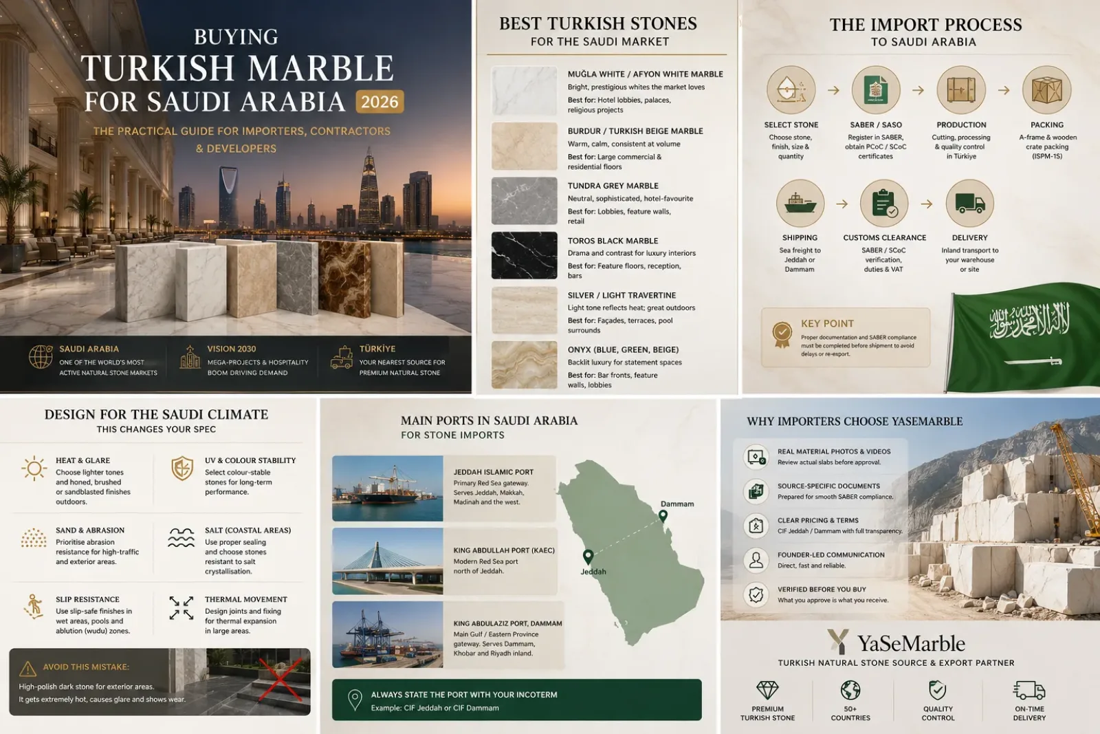 Buying Turkish Marble for Saudi Arabia (2026) | YaSeMarble